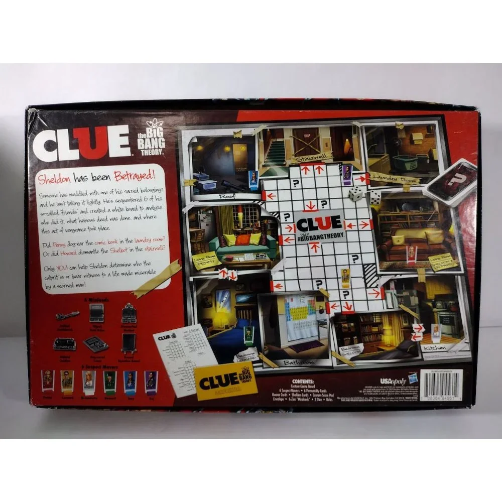 Clue The Big Bang Theory Edition Hasbro 2013 Mystery Board Game Complete